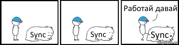 Sync Sync Sync Работай давай, Комикс   Работай