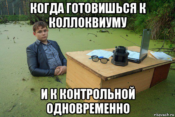 когда готовишься к коллоквиуму и к контрольной одновременно