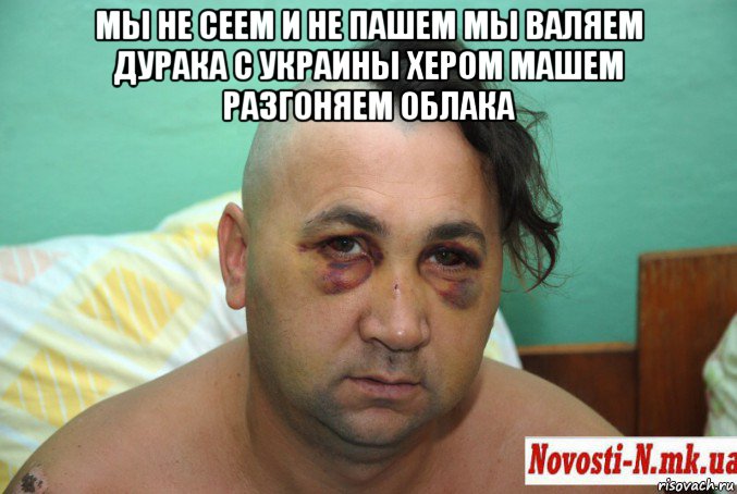 мы не сеем и не пашем мы валяем дурака с украины хером машем разгоняем облака 