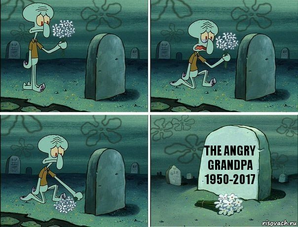 the angry grandpa 1950-2017, Комикс  Сквидвард хоронит