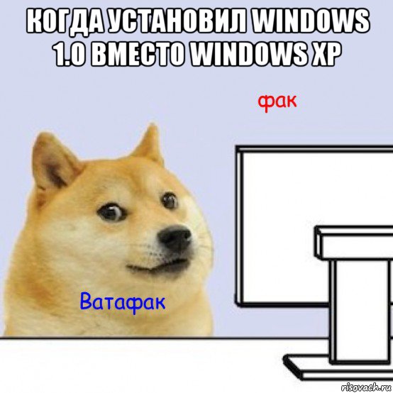 когда установил windows 1.0 вместо windows хр 