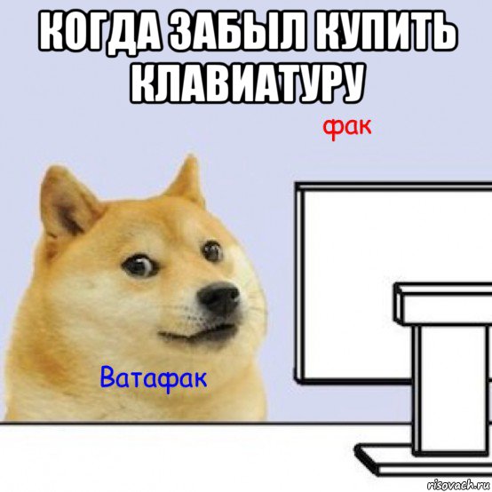 когда забыл купить клавиатуру , Мем Собака за компьютером