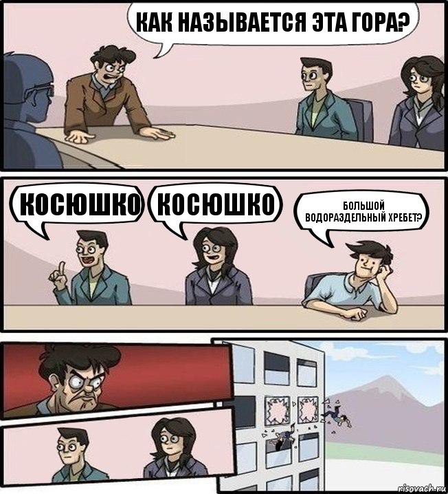 Как называется эта гора? Косюшко Косюшко Большой водораздельный хребет?, Комикс Совещание (выкинули из окна)