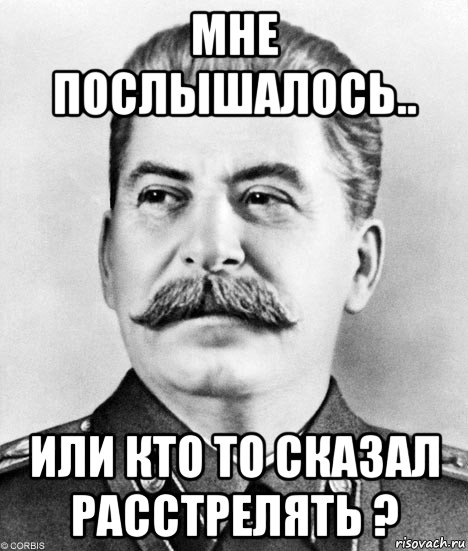 мне послышалось.. или кто то сказал расстрелять ?, Мем  Иосиф Виссарионович Сталин