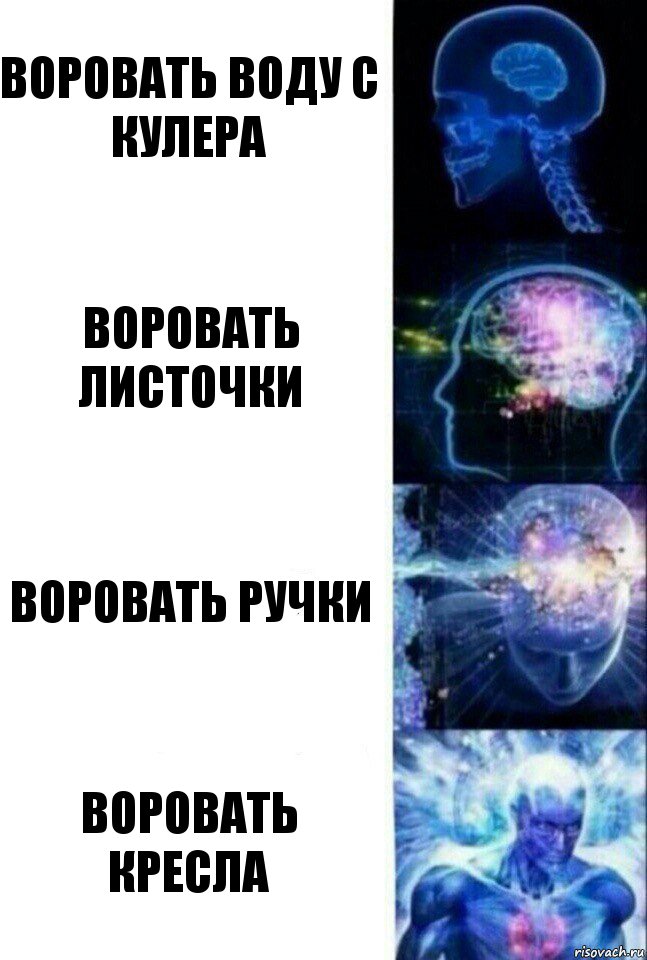 воровать воду с кулера воровать листочки воровать ручки воровать кресла, Комикс  Сверхразум