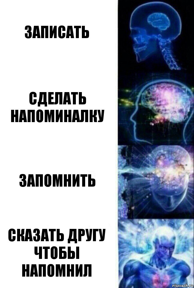 Записать Сделать напоминалку Запомнить сказать другу чтобы напомнил, Комикс  Сверхразум