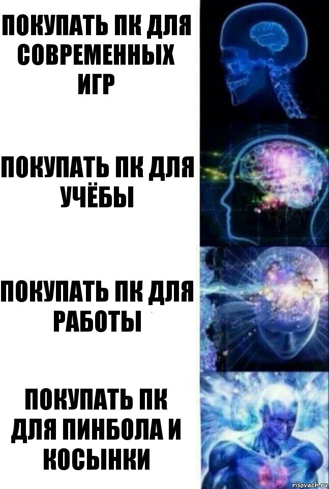 Покупать ПК для современных игр покупать пк для учёбы Покупать Пк для работы Покупать пк для пинбола и косынки, Комикс  Сверхразум