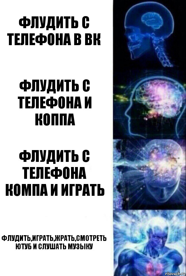 флудить с телефона в вк флудить с телефона и коппа флудить с телефона компа и играть флудить,играть,жрать,смотреть ютуб и слушать музыку, Комикс  Сверхразум