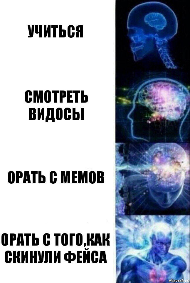 Учиться Смотреть видосы Орать с мемов Орать с того,как скинули фейса, Комикс  Сверхразум