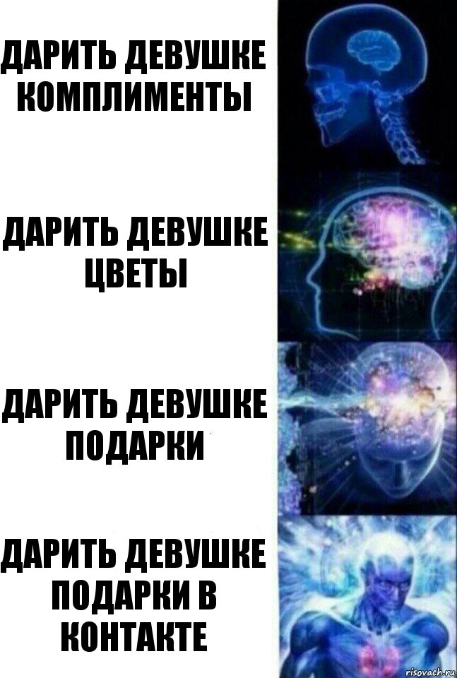 Дарить девушке комплименты Дарить девушке цветы Дарить девушке подарки Дарить девушке подарки в контакте, Комикс  Сверхразум