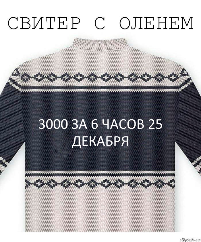 3000 за 6 часов 25 декабря, Комикс  Свитер с оленем