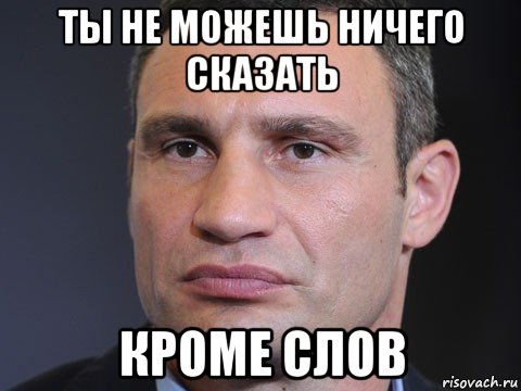 ты не можешь ничего сказать кроме слов, Мем Виталий Кличко