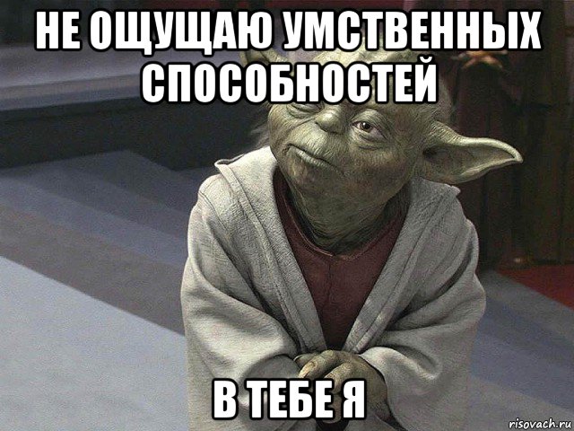 не ощущаю умственных способностей в тебе я, Мем  Йода