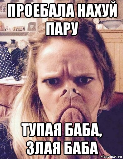 проебала нахуй пару тупая баба, злая баба