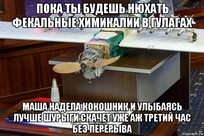 пока ты будешь нюхать фекальные химикалии в гулагах маша надела кокошник и улыбаясь лучше шурыги скачет уже аж третий час без перерыва