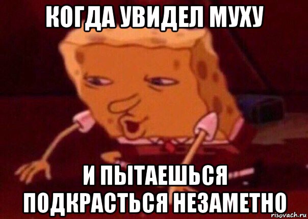 когда увидел муху и пытаешься подкрасться незаметно, Мем    Bettingmemes