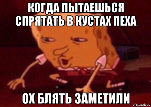 когда пытаешься спрятать в кустах пеха ох блять заметили, Мем    Bettingmemes