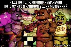 я еду по полю словно чумачечий потому что я напился водки человичий 