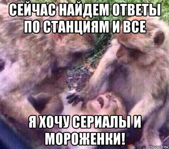 сейчас найдем ответы по станциям и все я хочу сериалы и мороженки!