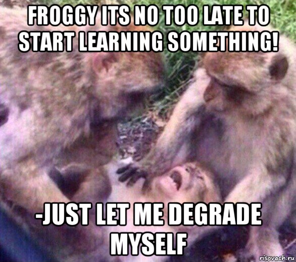 froggy its no too late to start learning something! -just let me degrade myself