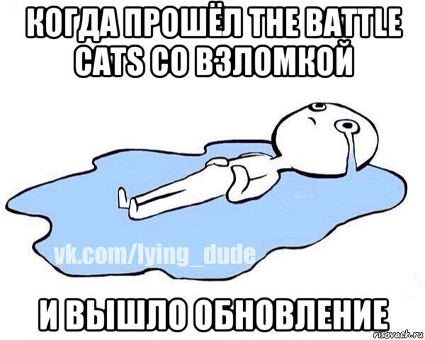 когда прошёл the battle cats со взломкой и вышло обновление, Мем Этот момент когда