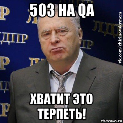 503 на qa хватит это терпеть!, Мем Хватит это терпеть (Жириновский)