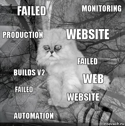 Failed WEB Website Automation Builds V2 Monitoring Website Production FAILED FAILED, Комикс  кот безысходность