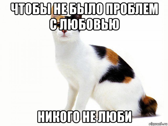 чтобы не было проблем с любовью никого не люби