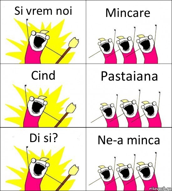 Si vrem noi Mincare Cind Pastaiana Di si? Ne-a minca