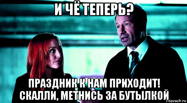 и чё теперь? праздник к нам приходит! скалли, метнись за бутылкой