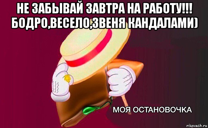 не забывай завтра на работу!!! бодро,весело,звеня кандалами) , Мем   Моя остановочка