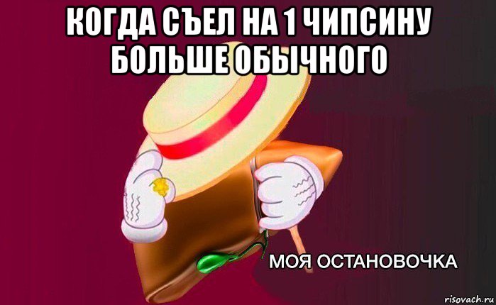 когда съел на 1 чипсину больше обычного , Мем   Моя остановочка