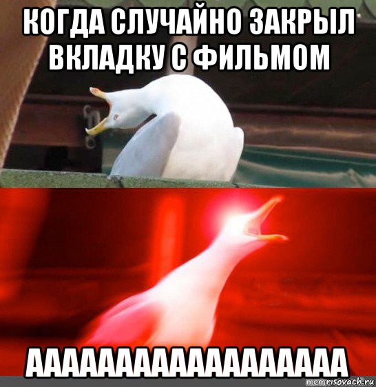 когда случайно закрыл вкладку с фильмом аааааааааааааааааа