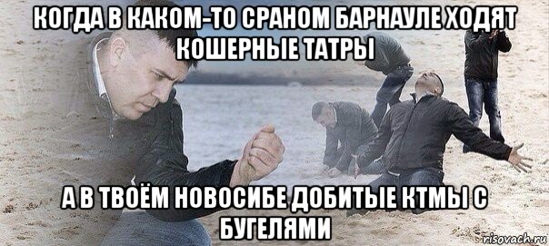 когда в каком-то сраном барнауле ходят кошерные татры а в твоём новосибе добитые ктмы с бугелями