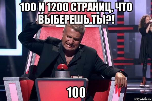 100 и 1200 страниц, что выберешь ты?! 100, Мем   Отчаянный Агутин