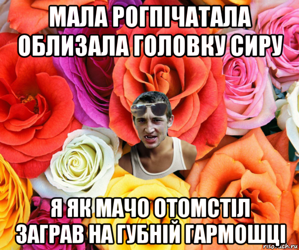 мала рогпічатала облизала головку сиру я як мачо отомстіл заграв на губній гармошці, Мем  пацанчо