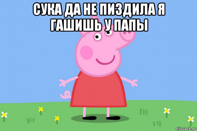 сука да не пиздила я гашишь у папы , Мем Пеппа