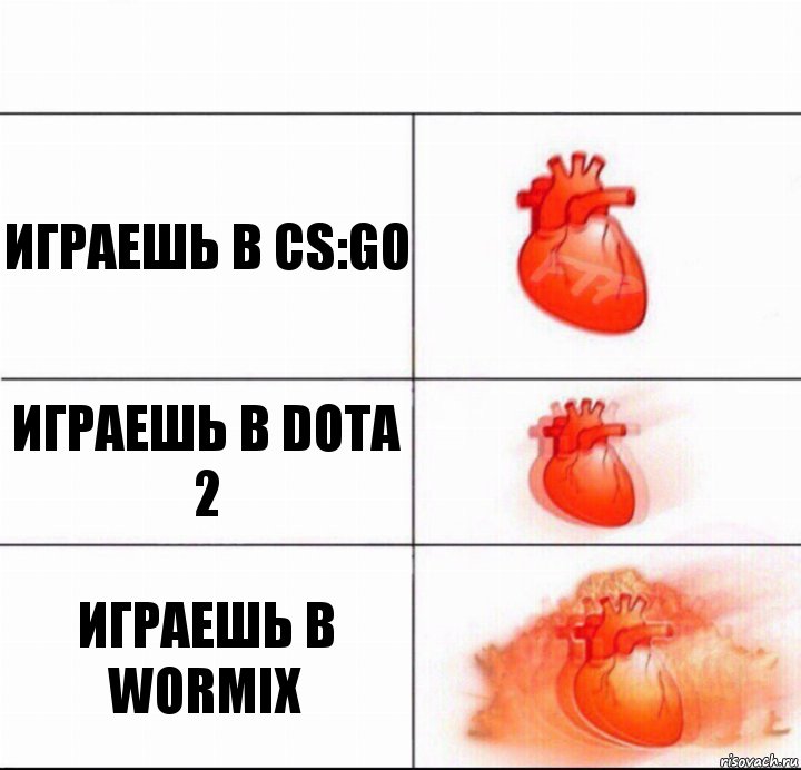 Играешь в CS:GO Играешь в Dota 2 Играешь в Wormix, Комикс  Расширяюшее сердце