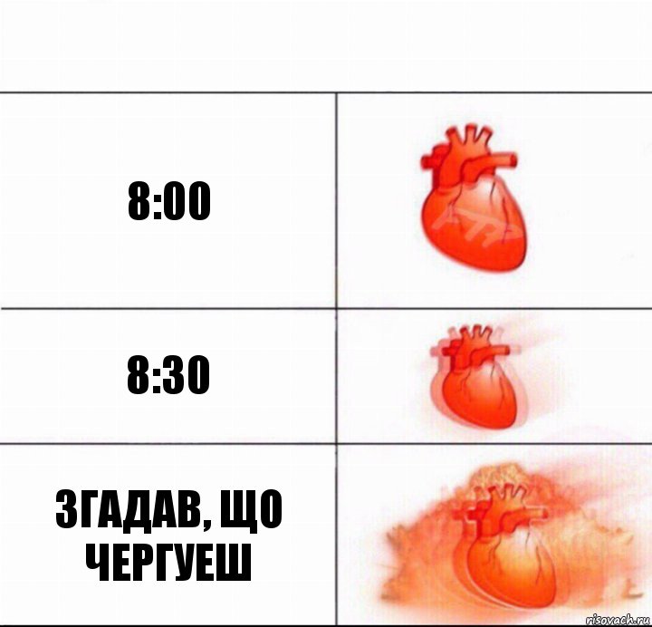 8:00 8:30 згадав, що чергуеш