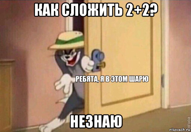 как сложить 2+2? незнаю, Мем    Ребята я в этом шарю