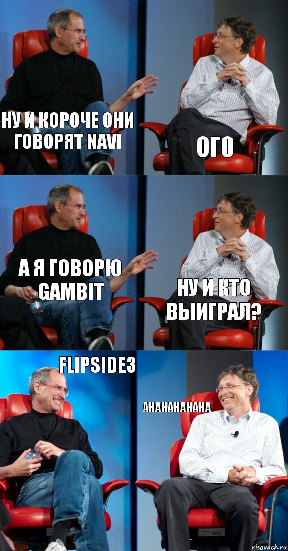 Ну и короче они говорят Navi Ого А я говорю Gambit Ну и кто выиграл? FlipSide3 Ahahahahaha