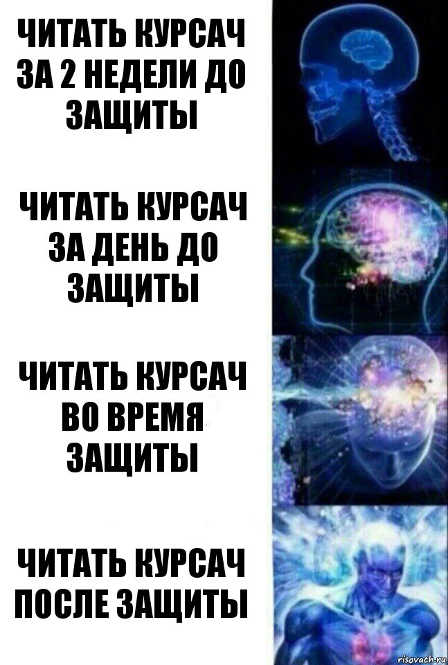 Читать курсач за 2 недели до защиты Читать курсач за день до защиты Читать курсач во время защиты Читать курсач после защиты, Комикс  Сверхразум