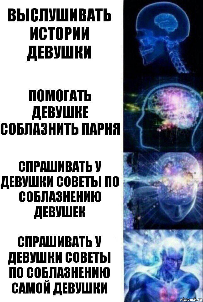 Выслушивать истории девушки помогать девушке соблазнить парня спрашивать у девушки советы по соблазнению девушек спрашивать у девушки советы по соблазнению самой девушки, Комикс  Сверхразум