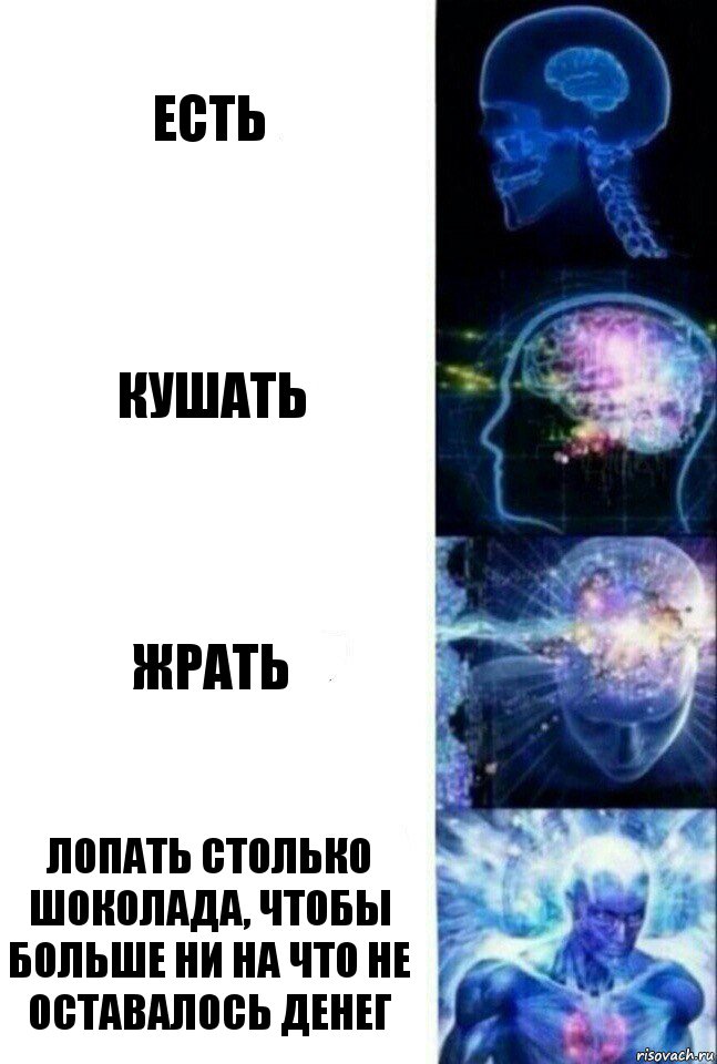 есть кушать жрать лопать столько шоколада, чтобы больше ни на что не оставалось денег, Комикс  Сверхразум