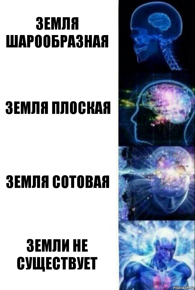 земля шарообразная земля плоская земля сотовая земли не существует, Комикс  Сверхразум