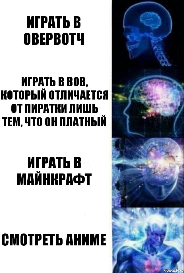 Играть в овервотч играть в вов, который отличается от пиратки лишь тем, что он платный играть в майнкрафт смотреть аниме, Комикс  Сверхразум