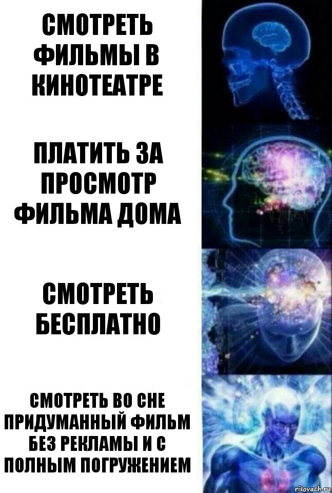 Смотреть фильмы в кинотеатре Платить за просмотр фильма дома Смотреть бесплатно Смотреть во сне придуманный фильм без рекламы и с полным погружением, Комикс  Сверхразум