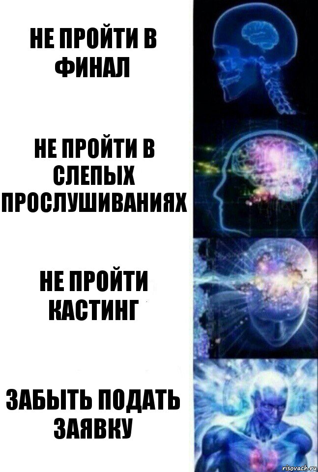 не пройти в финал не пройти в слепых прослушиваниях не пройти кастинг забыть подать заявку, Комикс  Сверхразум