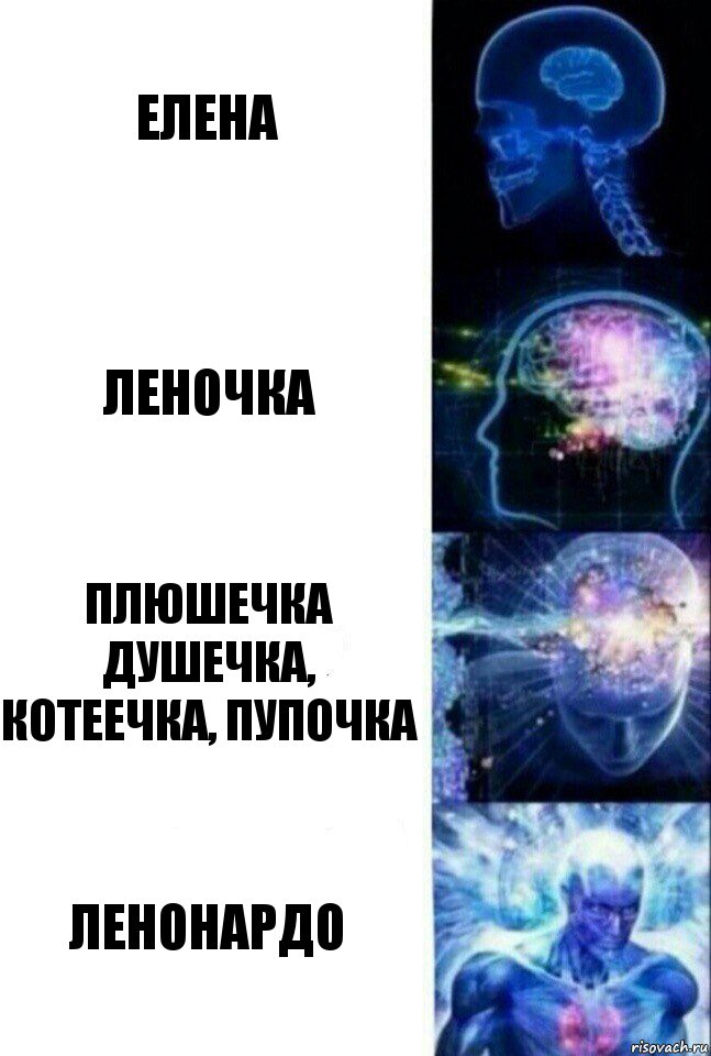 Елена Леночка Плюшечка душечка, котеечка, пупочка Ленонардо, Комикс  Сверхразум