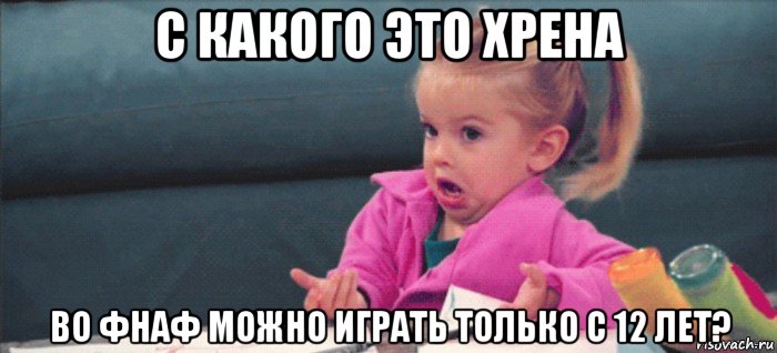 с какого это хрена во фнаф можно играть только с 12 лет?, Мем  Ты говоришь (девочка возмущается)